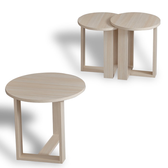 Hanah Home Mira - Oak Mesas Nido de 3 Piezas